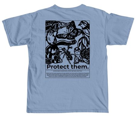 Protect the Chesapeake, a Washed Denim Comfort Colors Unisex Tee (back-view)