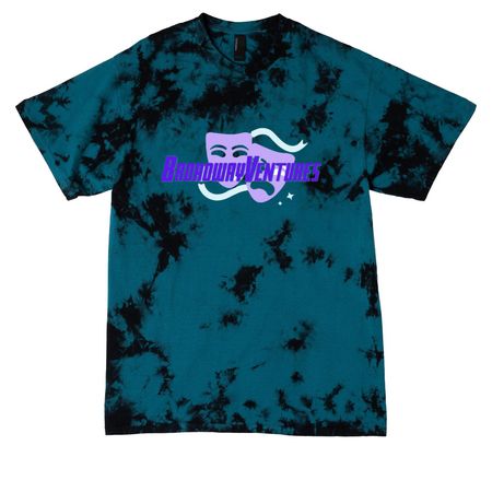BroadwayVentures Merch, a Black/ Teal Crystal Tie Dye Tee