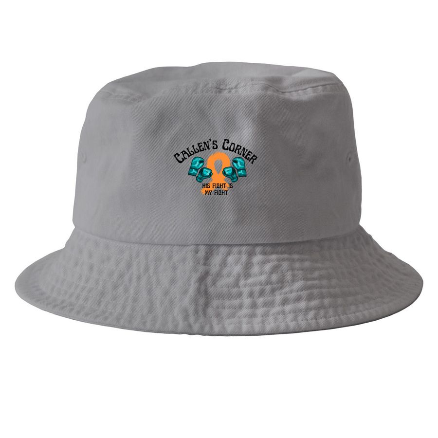 Callen's Corner-Double Gloves/Ribbon, a Grey Printed Bucket Hat