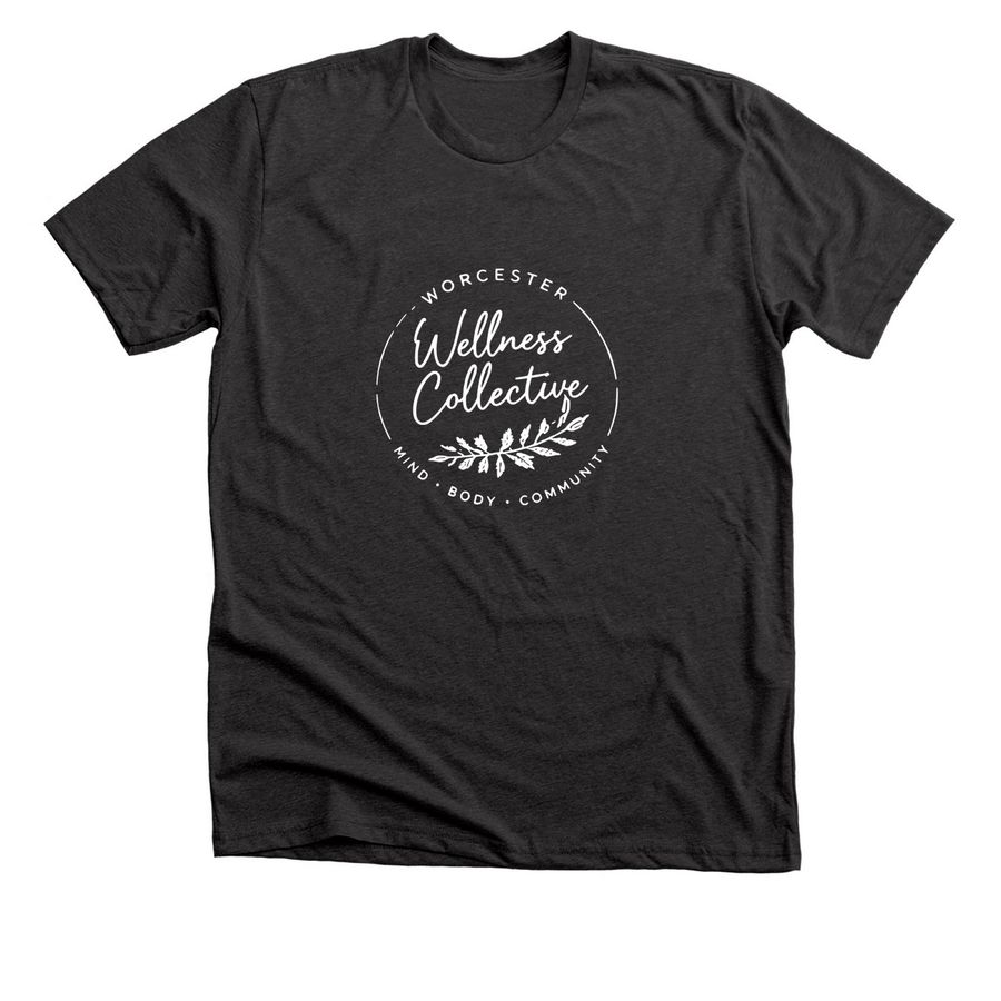 Worcester Wellness Collective Merch, a Dark Grey Heather Premium Unisex Tee