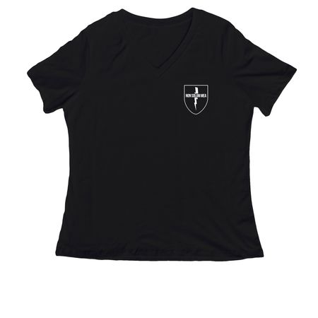 Tiny & Tactical (Youth & Adult), a Black Women's Relaxed V-Neck Tee