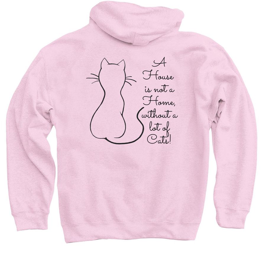 LifeWith18Cats, a Light Pink Pullover Hoodie (back-view)