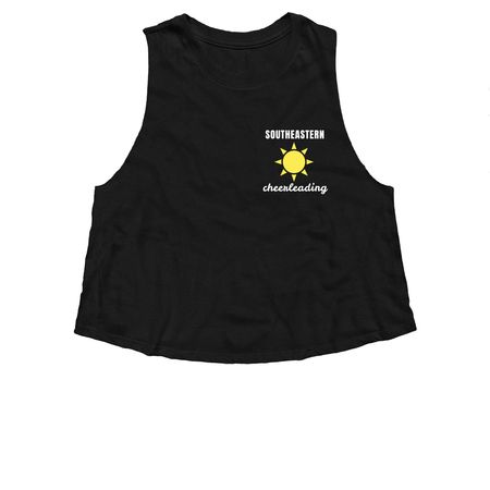 The Summer Cheerleader, a Solid Black Blend Women?s Cropped Racerback Tank