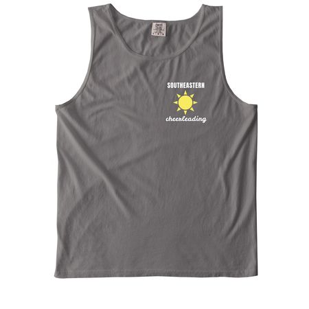The Summer Cheerleader, a Grey Comfort Colors Tank Top