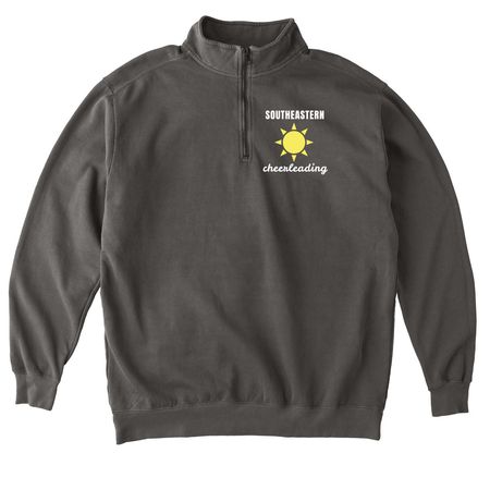 The Summer Cheerleader, a Pepper Comfort Colors Quarter Zip Pullover