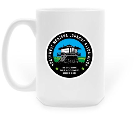 Mt Wam Lookout Mug, a White Large Coffee Mug (back-view)