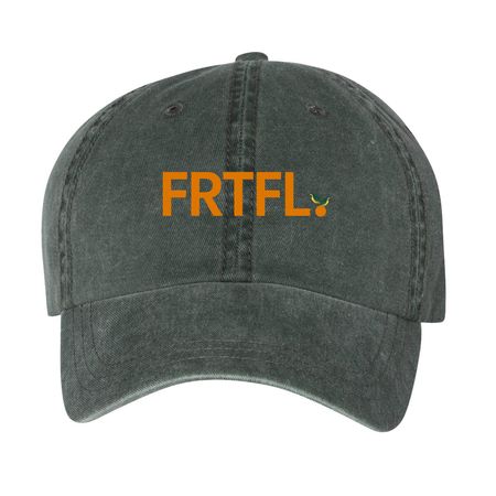 FRTFL Hat, a Forest Printed Pigment Dye Baseball Cap