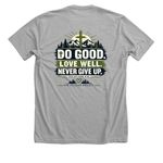 The Do Good Project&nbsp;, a Athletic Heather Premium Unisex Tee (back-view)