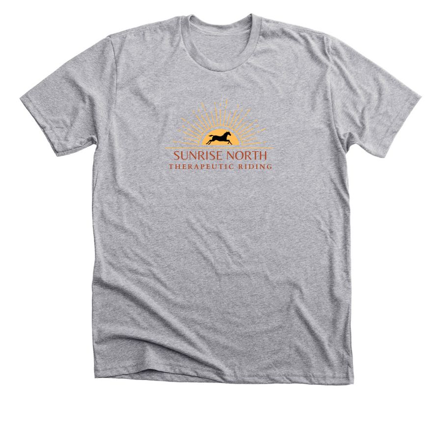SUNRISE NORTH THERAPEUTIC RIDING, a Athletic Heather Premium Unisex Tee