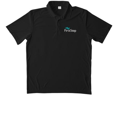 First Step Collection, a Black Unisex Performance Polo