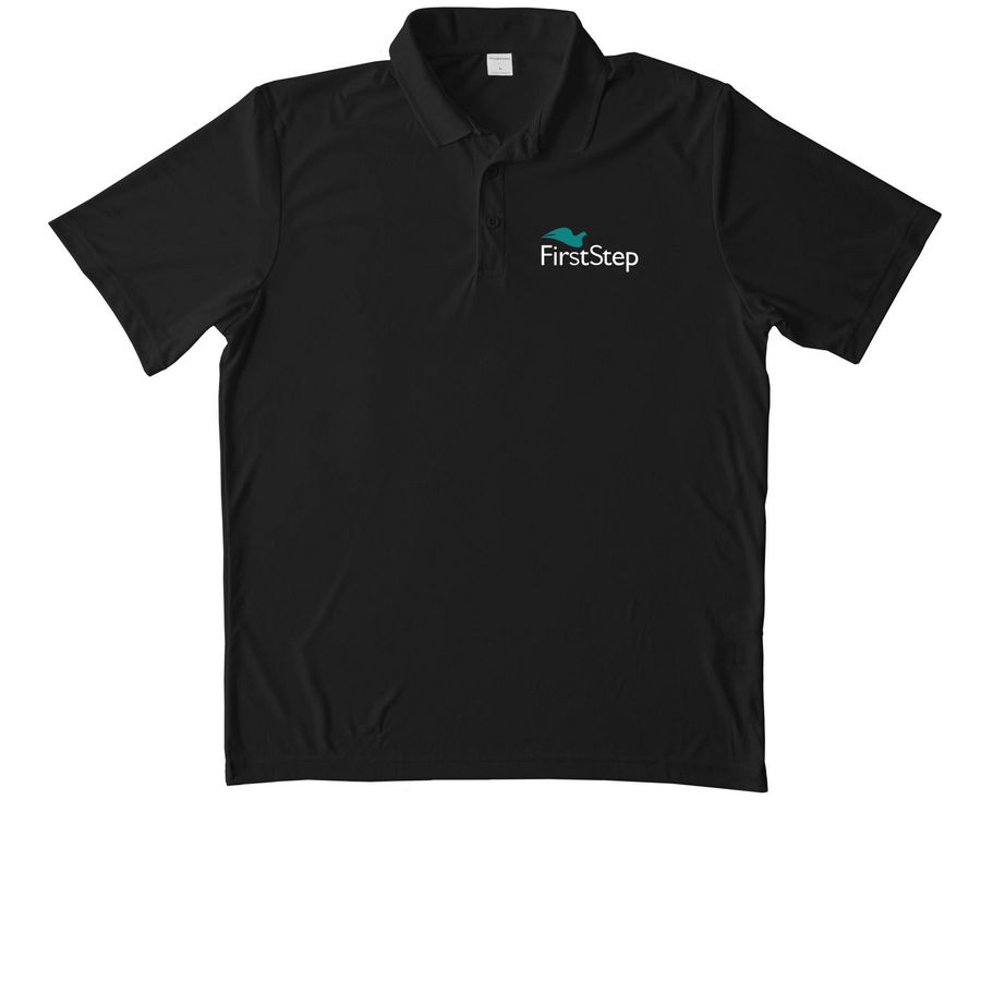 First Step Collection, a Black Unisex Performance Polo