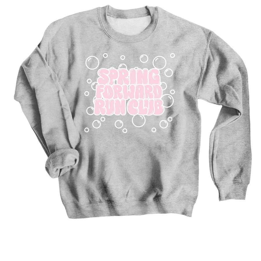 Spring Forward Run Club - BUBBLES, a Sport Grey Crewneck Sweatshirt