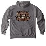 Nationals 2026 - Hampton, a Grey Comfort Colors Pullover Hoodie (back-view)