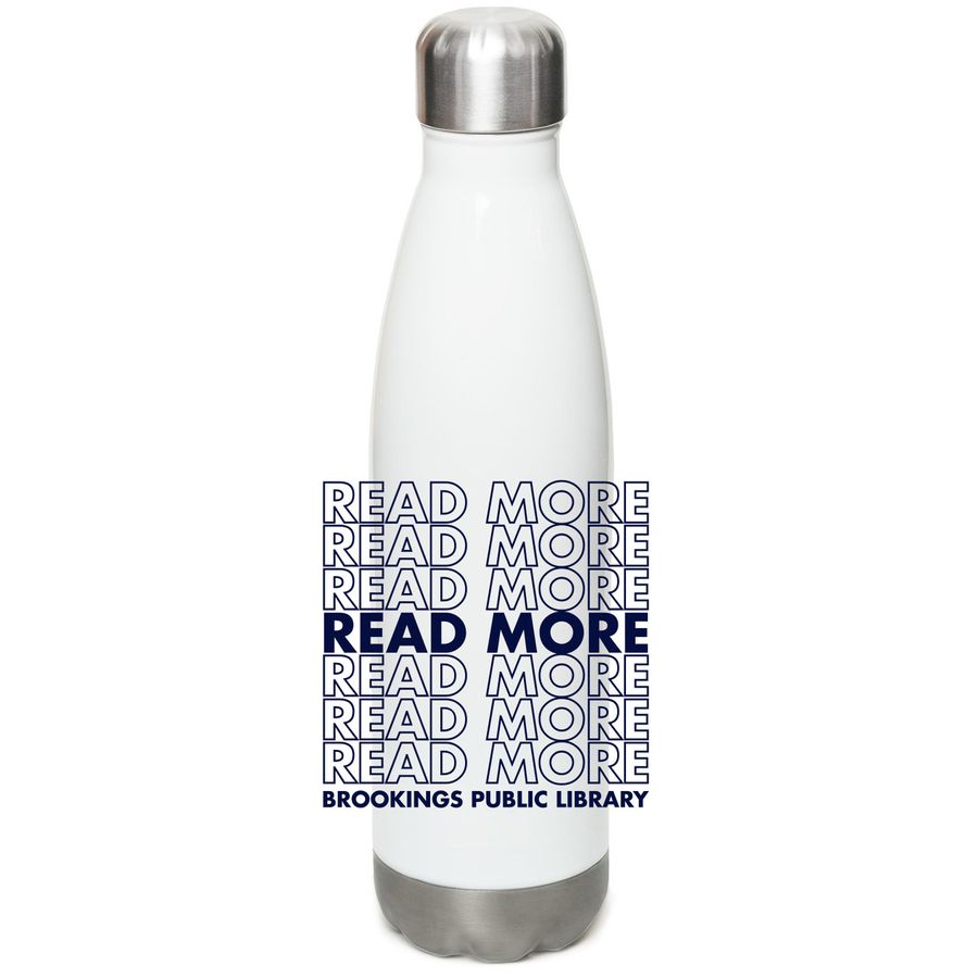 Read More Water Bottle, a White Stainless Steel Water Bottle