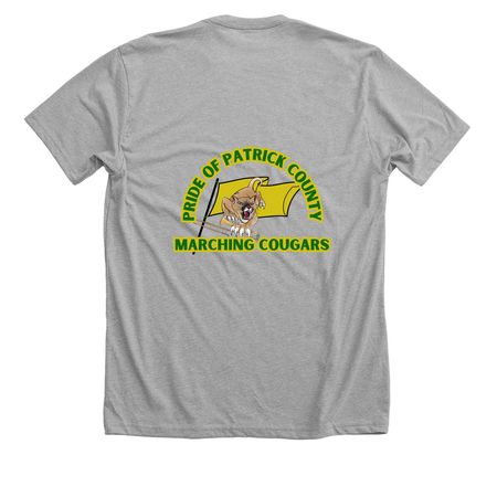 Pride of PC Percussion, a Athletic Heather Premium Unisex Tee (back-view)