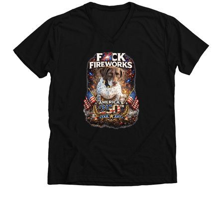 Red, White & Overstimulated, a Solid Black Blend Premium V-Neck Tee
