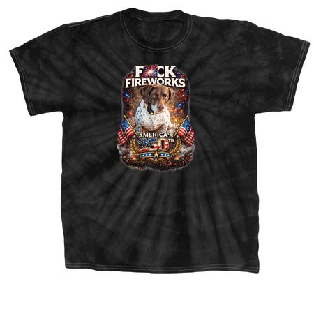 Red, White & Overstimulated, a Black Classic Tie Dye Tee