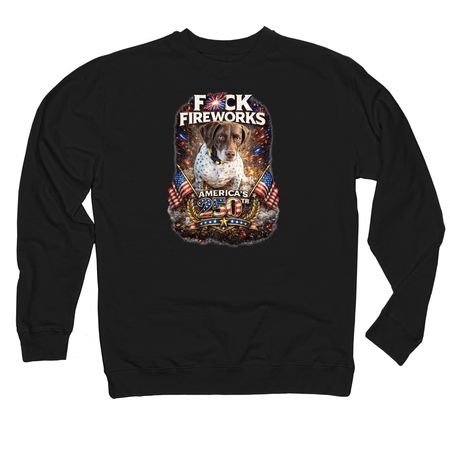 Red, White & Overstimulated, a Black Midweight Crewneck Sweatshirt