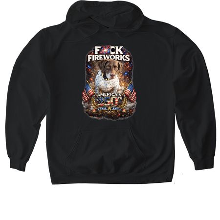 Red, White & Overstimulated, a Black Gildan Softstyle Pullover Hoodie