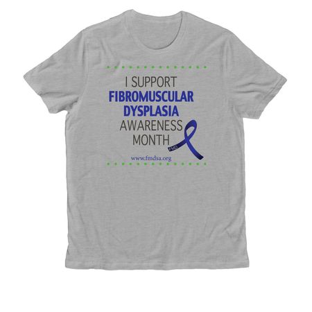 May is FMD Awareness Month, a Granite Grey Heather Allmade Organic Cotton Unisex Tee