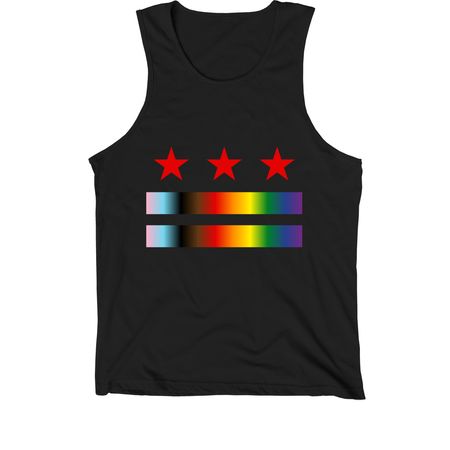 DC Progress Pride Flag, a Black Premium Cotton Tank