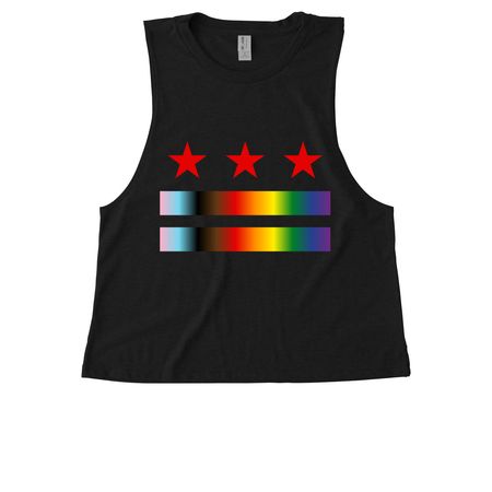 DC Progress Pride Flag, a Deep Black Allmade Eco Triblend Women?s Muscle Tank