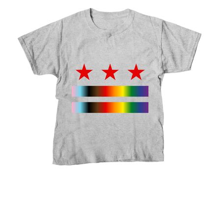 DC Progress Pride Flag, a Sport Grey Youth Unisex Tee