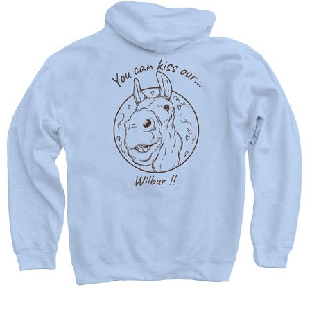 Wilbur!!, a Light Blue Pullover Hoodie