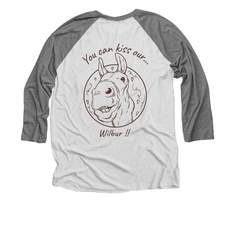 Wilbur!!, a Premium Heather and Heather White 3/4 Sleeve Baseball Tee