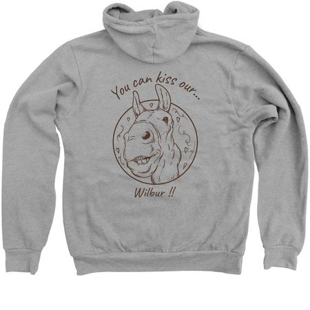Wilbur!!, a Athletic Heather Zip Up Hoodie