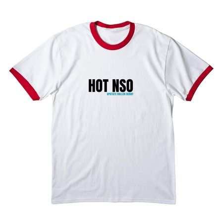 HOT NSO, a White/ Red Cotton Ringer Tee
