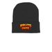 Riblets Unite, a Black Printed Cuffed Beanie