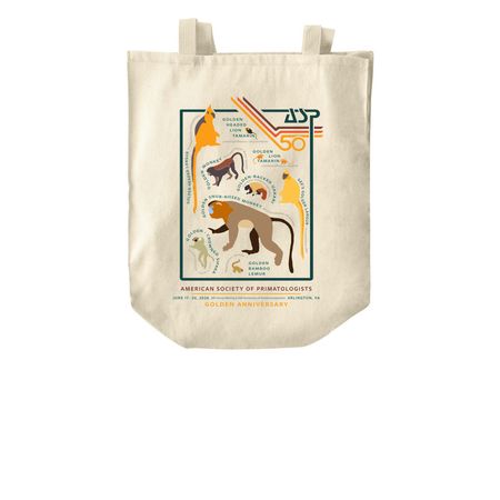 Golden Primates Tote, a Natural Over-the-Shoulder Shopping Tote Bag