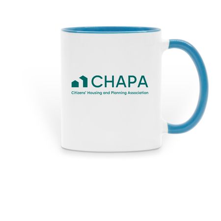 CHAPA 2025 Logo Mugs, a Light Blue Two-Tone Ceramic Mug