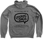 Laughing Dogs Swag, a Deep Heather Zip Up Hoodie (back-view)