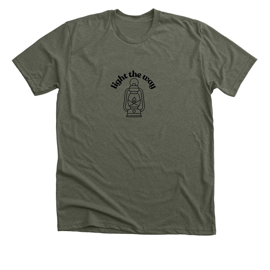 Light the Way, a Heather Military Green Premium Unisex Tee