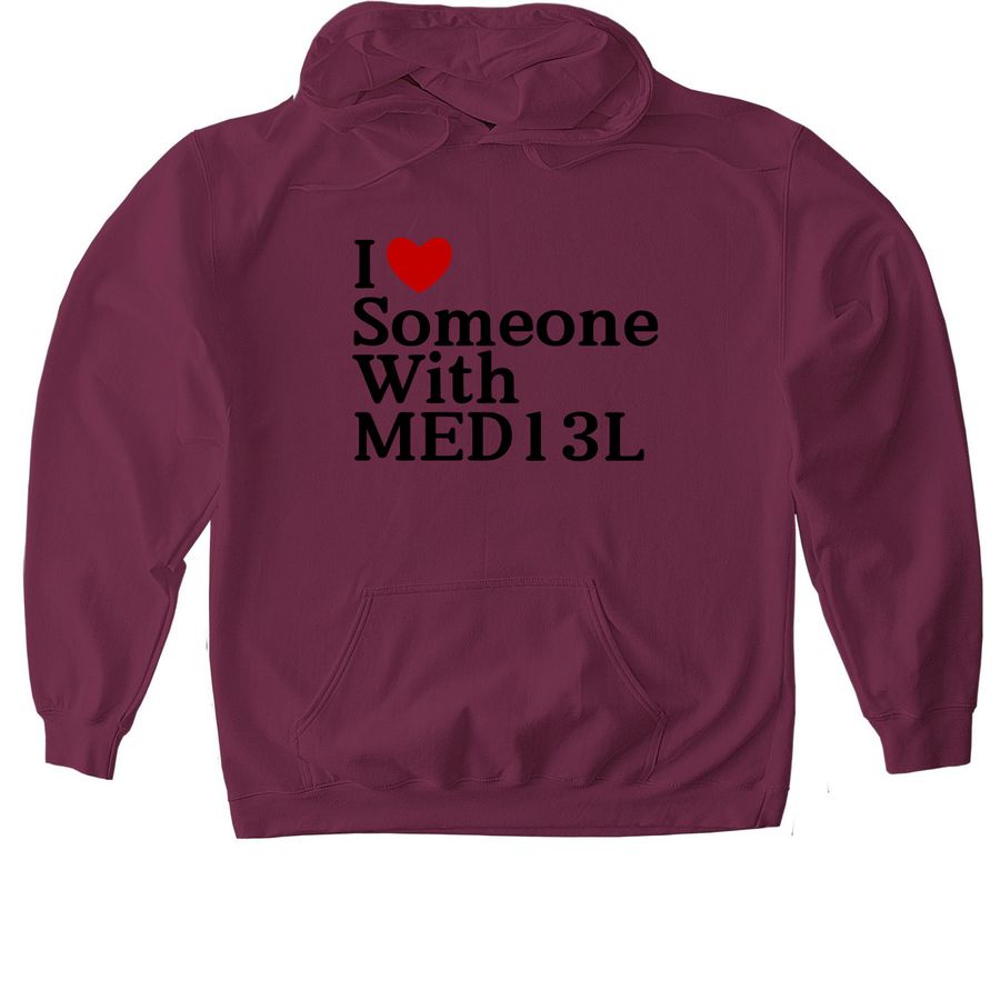 I Heart Someone with MED13L, a Maroon Gildan Softstyle Pullover Hoodie