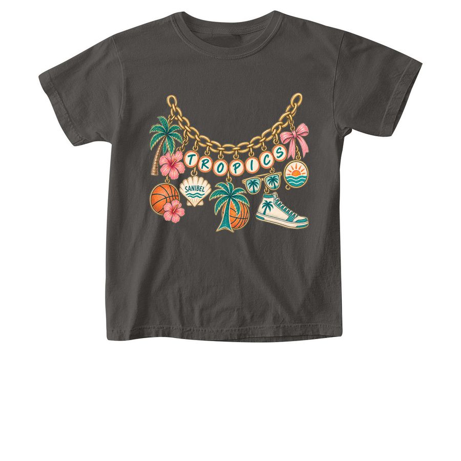 Sanibel Tropics Charm, a Pepper Comfort Colors Youth Tee
