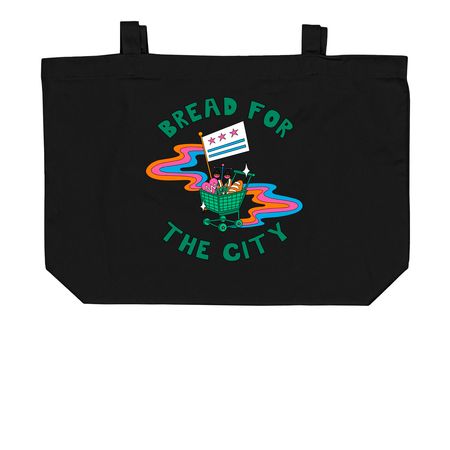 Bread for the City x Trap Bob Tote, a Black Large Organic Cotton Tote Bag