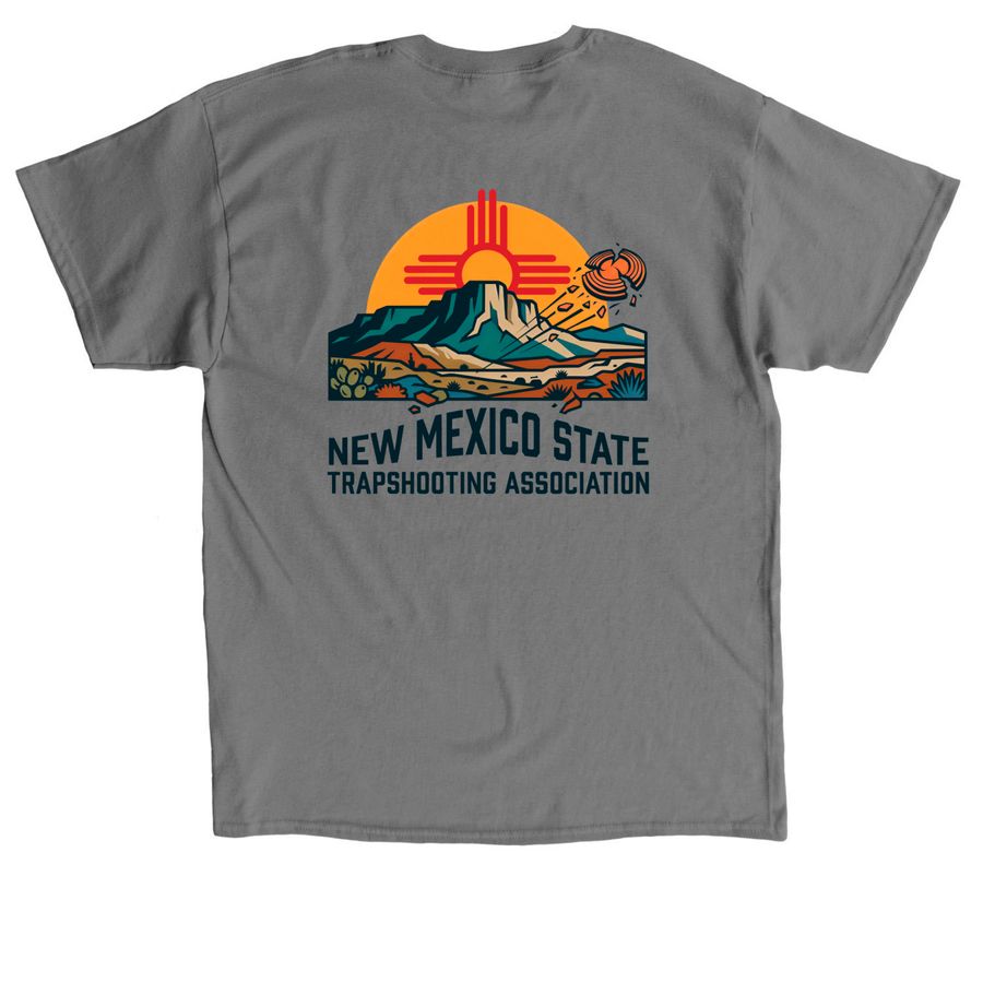 New Mexico State Shoot ? 2026, a Charcoal Classic Unisex Tee (back-view)