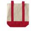 Two-tone canvas MMIP bag red&nbsp;&nbsp;, a Natural/Red Two-Tone Grocery Tote Bag (back-view)