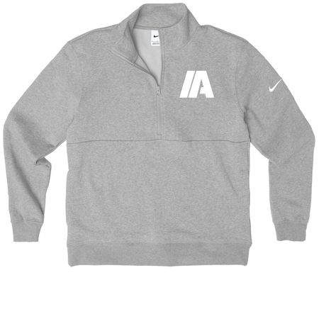 IA X Nike, a Dark Grey Heather Nike Club Fleece Half Zip Pullover