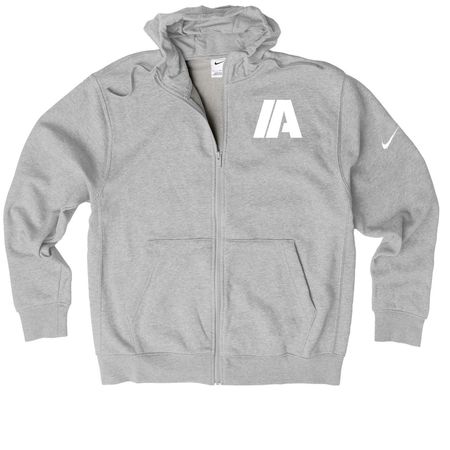 IA X Nike, a Dark Grey Heather Nike Club Fleece Zip Up Hoodie