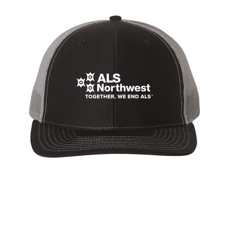 ALS NW Hats, a Black/ Charcoal Printed Snapback Trucker Cap