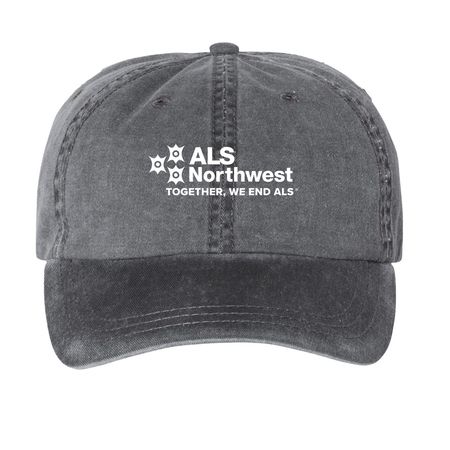ALS NW Hats, a Black Printed Pigment Dye Baseball Cap