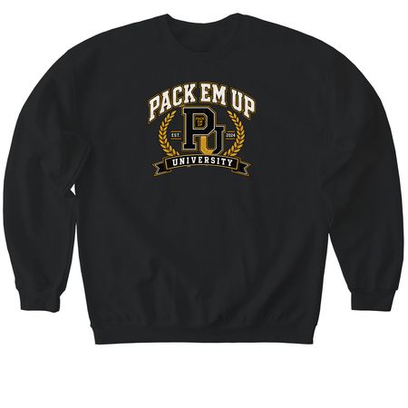 PEU University&nbsp;, a Black Softstyle Crewneck Sweatshirt