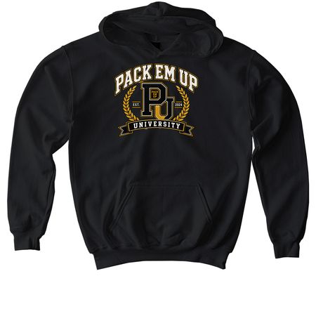 PEU University&nbsp;, a Black Softstyle Youth Pullover Hoodie
