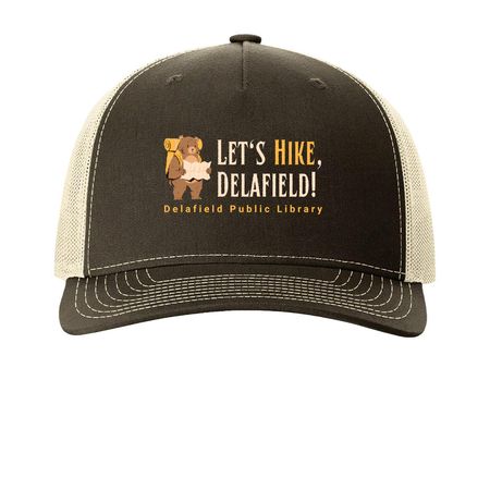 Let's Hike, Delafield!, a Chocolate Chip/ Birch Printed Five-Panel Trucker Cap