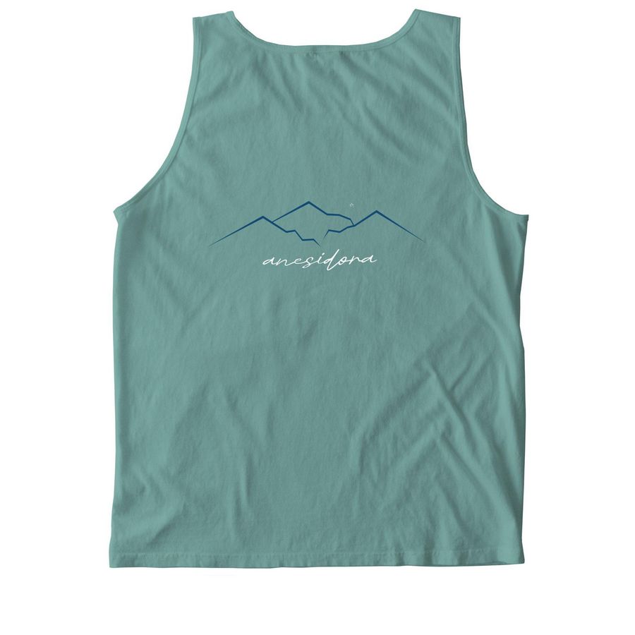 Anesidora Summer Shirt Fundraiser, a Seafoam Comfort Colors Tank Top (back-view)