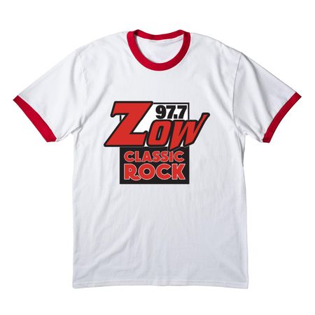 Unisex Tops, a White/ Red Cotton Ringer Tee